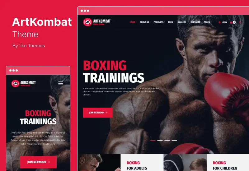 ArtKombat Theme - Boxing School Martial Arts WordPress Theme