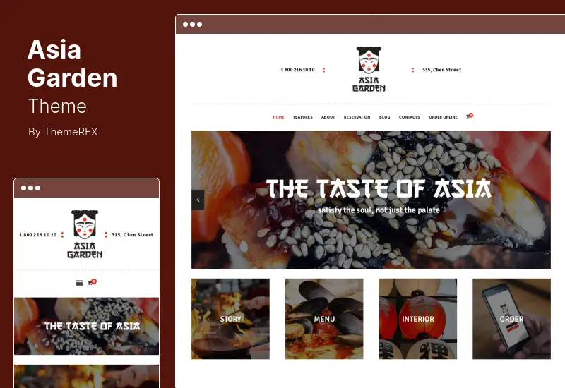 Asia Garden Theme - Asian Food Restaurant WordPress Theme