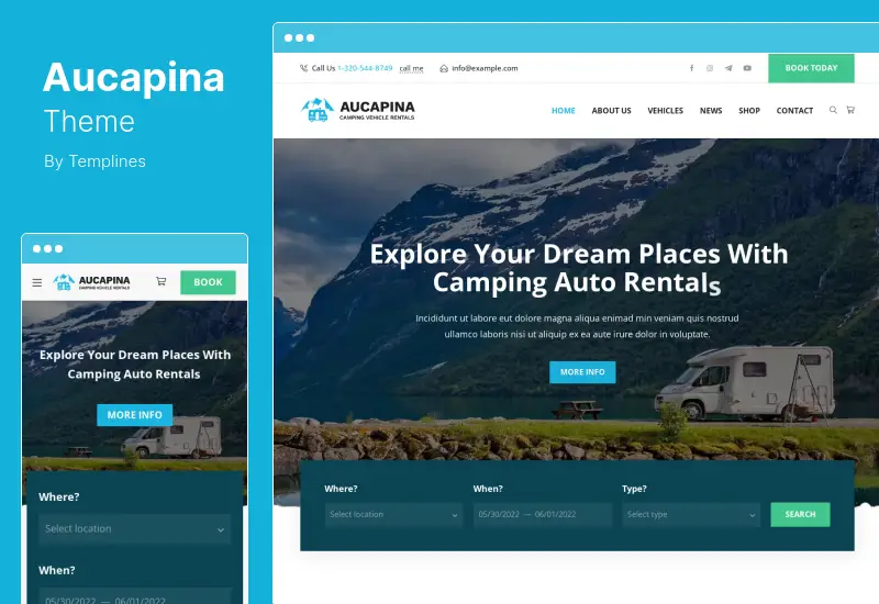 Aucapina Theme - Motorhome and RV Rentals WordPress Theme