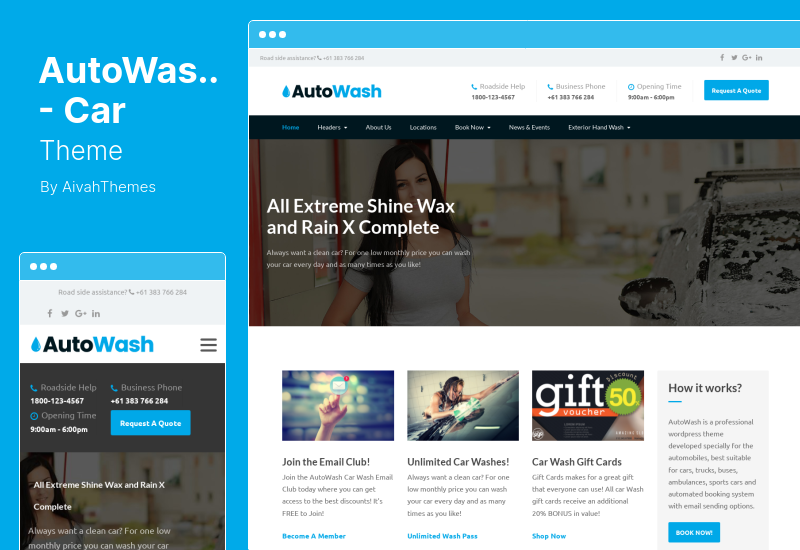 AutoWash - Car Theme - Automobiles Washing WordPress Theme