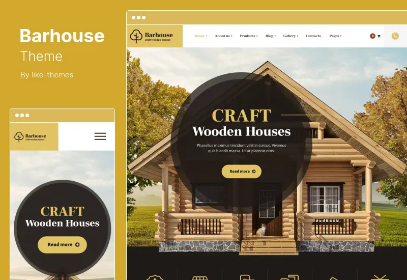 Barhouse Theme - Wooden House Construction Woodworks WordPress Theme