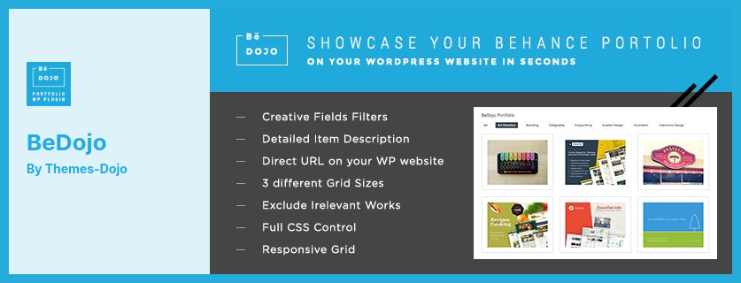 BeDojo Plugin - Behance Works WordPress Portfolio Plugin