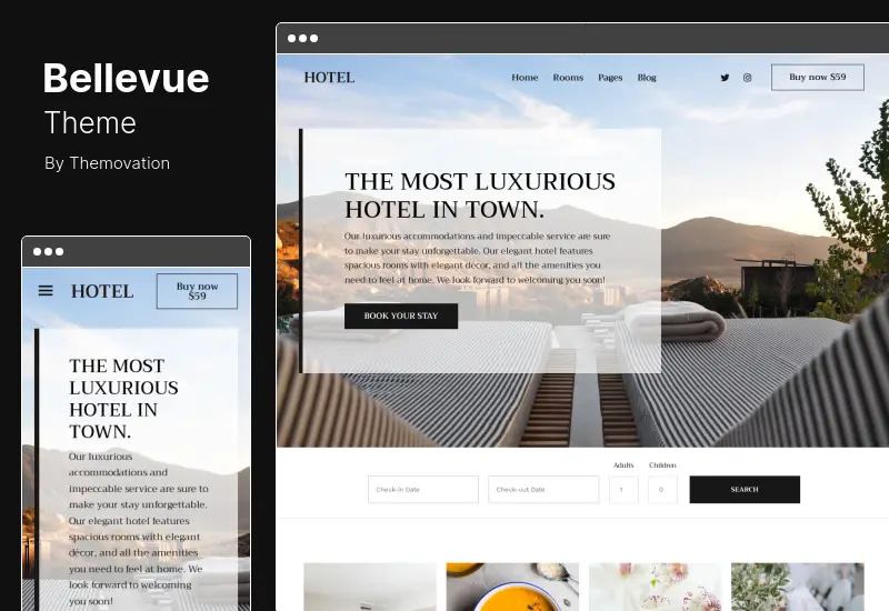 Bellevue Theme - Hotel and Bed and Breakfast Booking Calendar WordPress Theme
