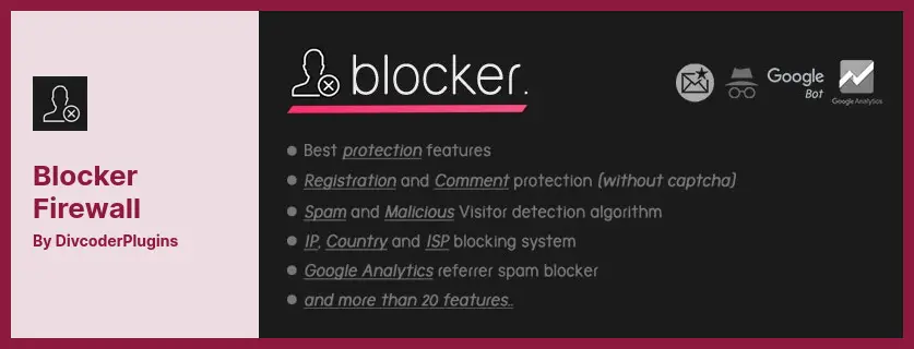 Blocker Firewall Plugin - Helps in Blocking User Agents, Mail Addresses and Countries