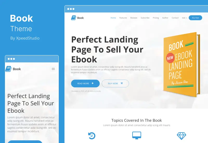 Book Theme - Responsive Ebook Landing Page WordPress Theme