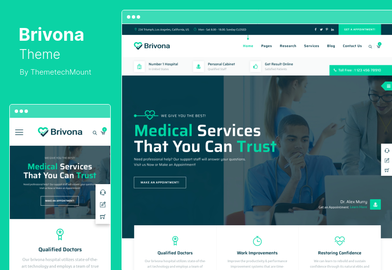 Brivona Theme - Medical, Health Hospital WordPress Theme