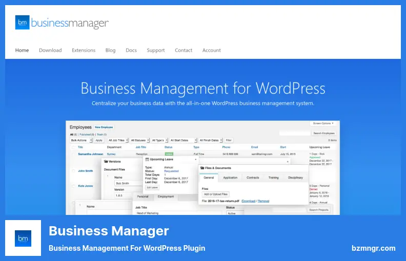 Business Manager Plugin - Business Management for WordPress Plugin