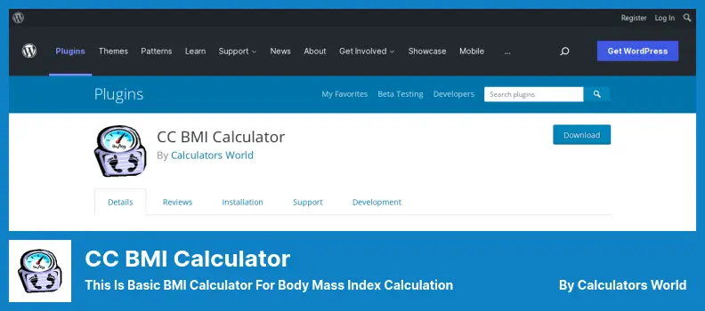 CC BMI Calculator Plugin - This is Basic BMI Calculator for Body Mass Index Calculation