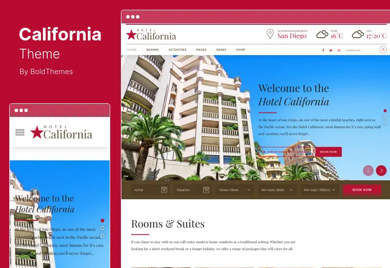 California Theme - Resort Hotel WordPress Theme