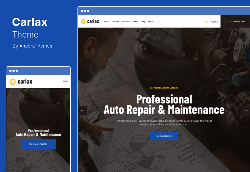 Carlax Theme - Car Parts Store  Auto Service WordPress Theme