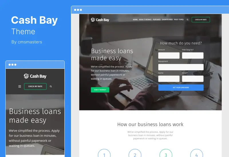 Cash Bay Theme - Banking Payday Loans WordPress Theme