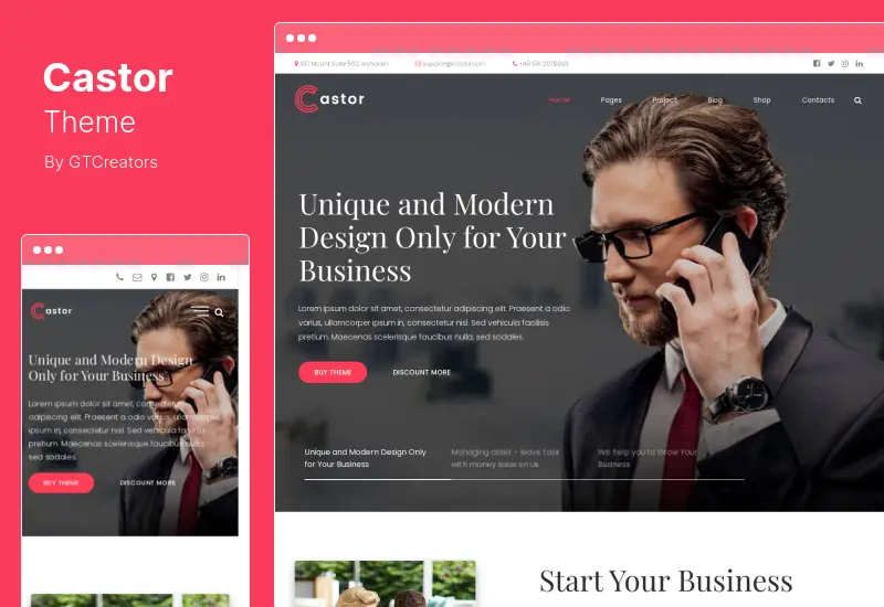 Castor Theme - Business Consulting WordPress Theme