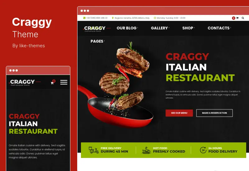 Craggy Theme - Food Delivery, Services  Bitcoin Crypto Currency Multipurpose WordPress Theme