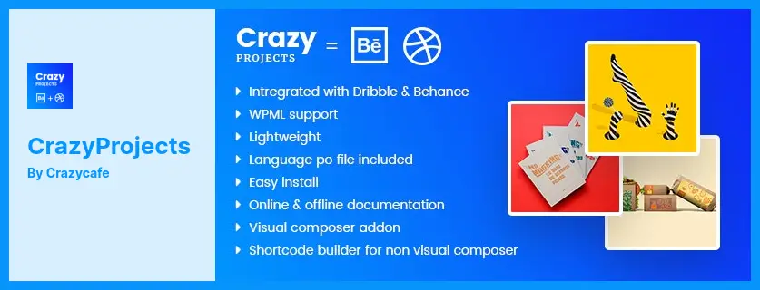 CrazyProjects Plugin - Dribbble & Behance Projects Showcase Plugin