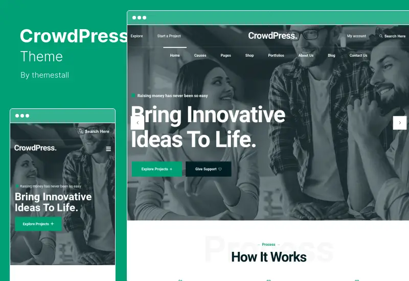 CrowdPress Theme - Crowdfunding Responsive WordPress Theme
