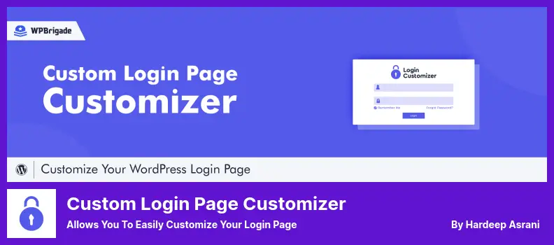 Custom Login Page Customizer Plugin - Allows You to Easily Customize Your Login Page