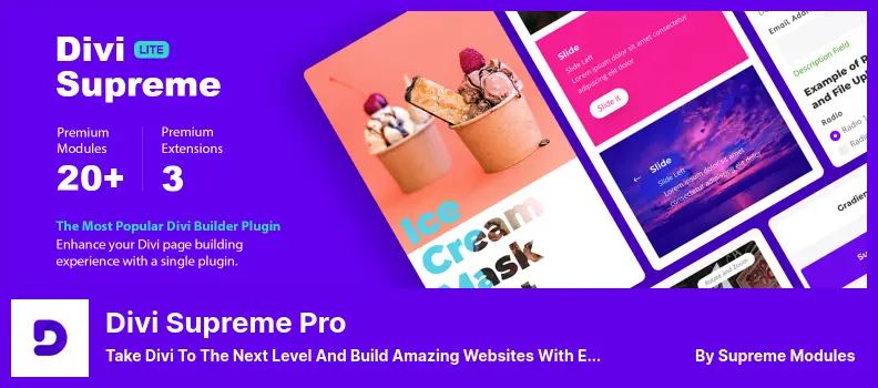 Divi Supreme Pro Plugin - Take Divi to The Next Level and Build Amazing Websites With Ease