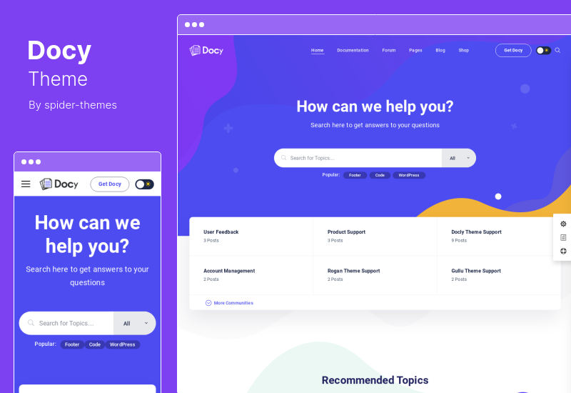 Docy Theme - Documentation Knowledge base WordPress Theme with Helpdesk Forum