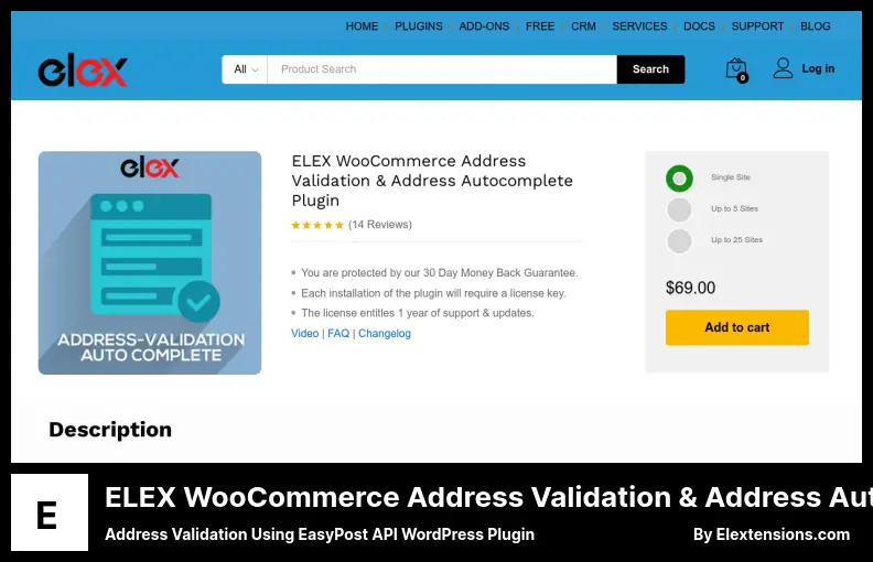 ELEX WooCommerce Address Validation & Address Auto Complete  Plugin - Address Validation Using EasyPost API WordPress Plugin