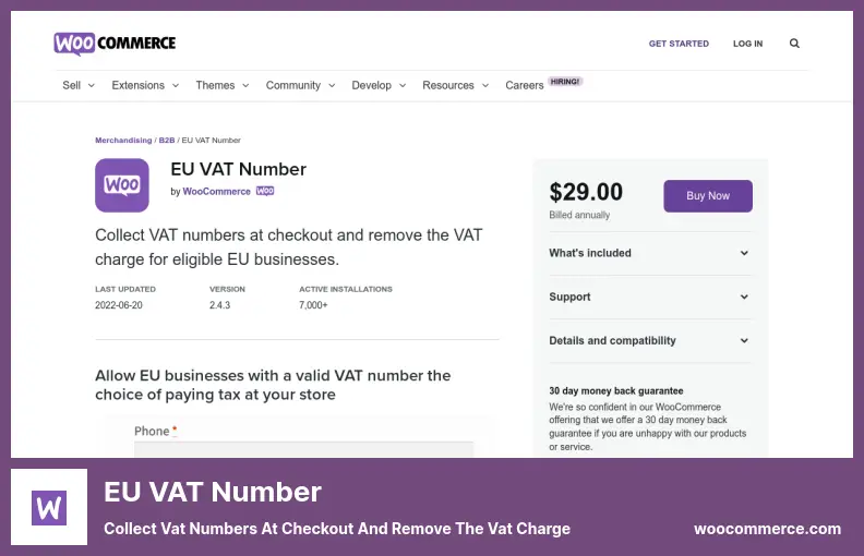 EU VAT Number Plugin - Collect Vat Numbers At Checkout and Remove The Vat Charge