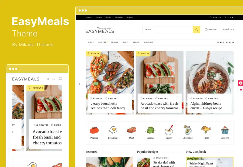EasyMeals Theme - Food Blog WordPress Theme