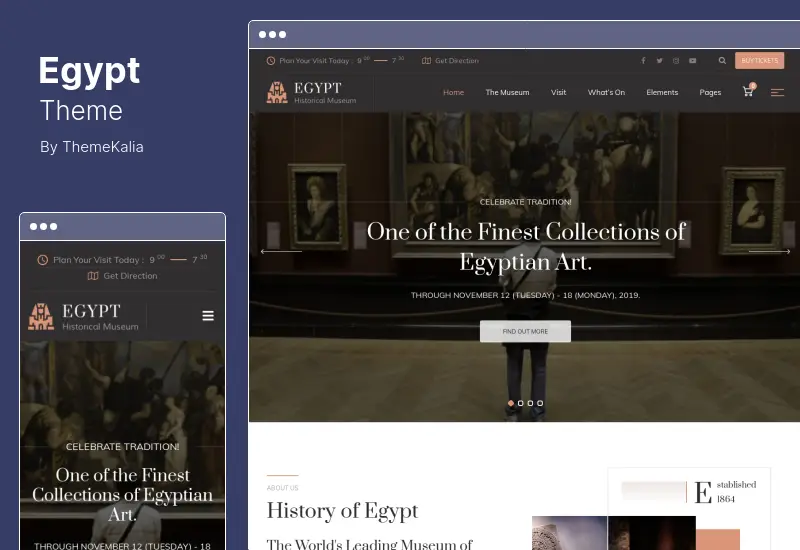 Egypt Theme - Museum  Exhibition WordPress Theme