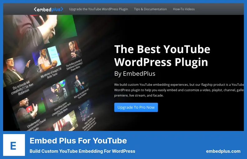 Embed Plus for YouTube Plugin - Build Custom YouTube Embedding For WordPress