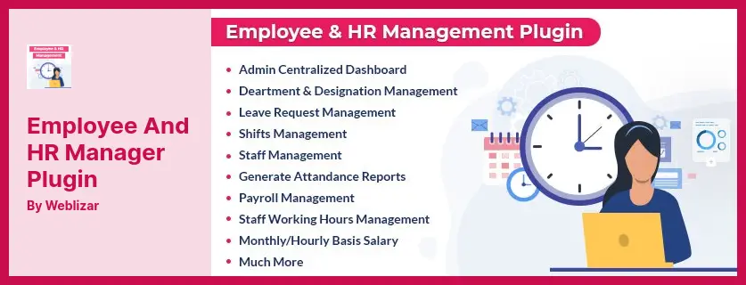 Employee And HR Manager Plugin - Provides Smoothly Integrated Essential Hr Time and Attendance Functionality