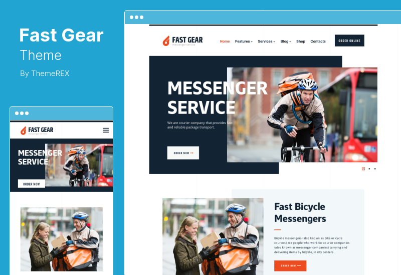 Fast Gear Theme - Courier Delivery Services Transportation WordPress Theme