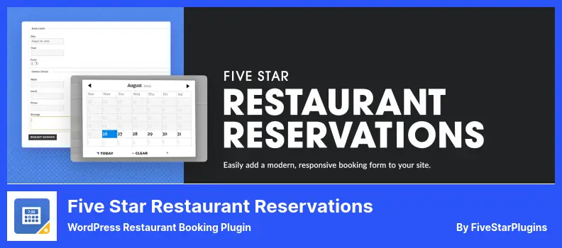 Five Star Restaurant Reservations Plugin - WordPress Restaurant Booking Plugin