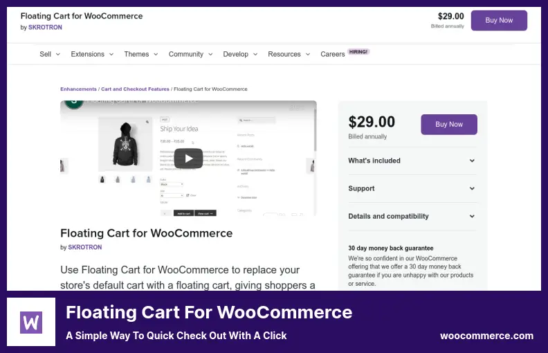 Floating Cart for WooCommerce Plugin - a Simple Way to Quick Check Out With a Click
