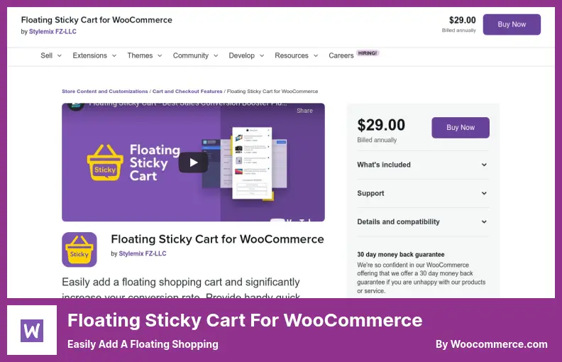 Floating Sticky Cart  Plugin - Easily Add a Floating Shopping
