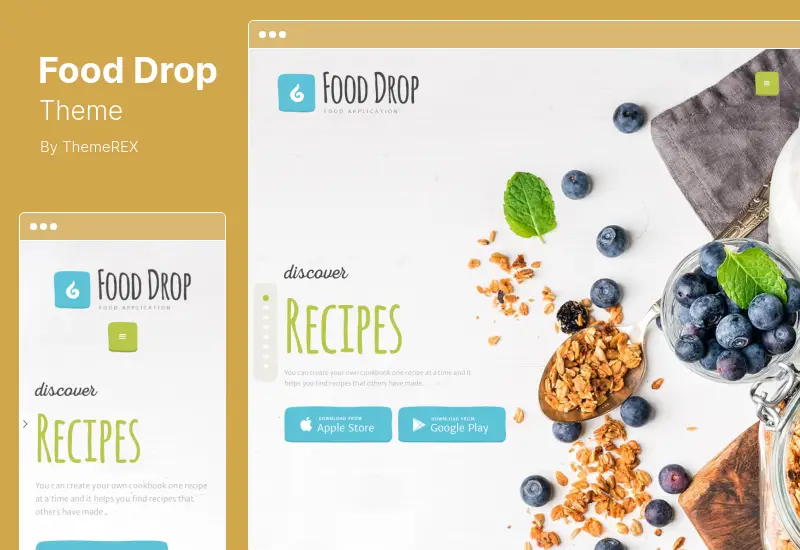 Food Drop Theme - Meal Ordering  Delivery Mobile App WordPress Theme