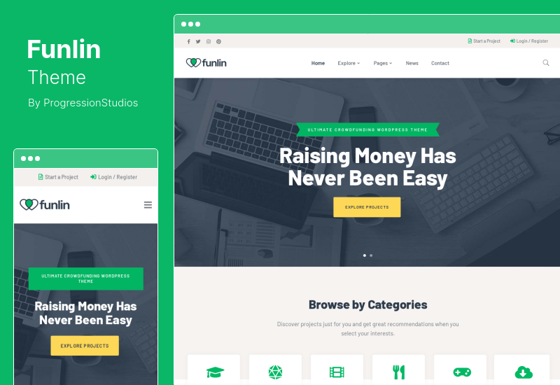 Funlin Theme - Crowdfunding Charity WordPress Theme