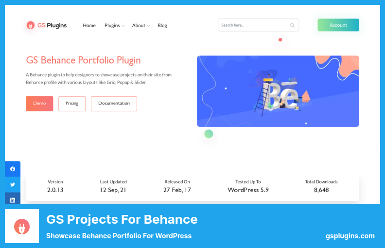 GS Projects for Behance Plugin - Showcase Behance Portfolio For WordPress