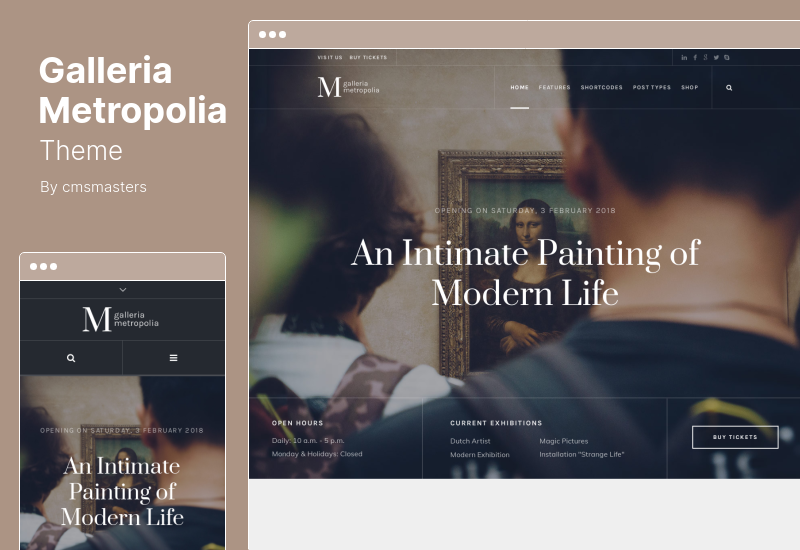 Galleria Metropolia Theme - Art Museum  Exhibition Gallery WordPress Theme