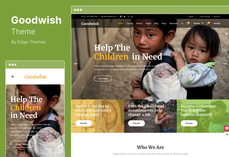 Goodwish Theme - Charity Nonprofit WordPress Theme