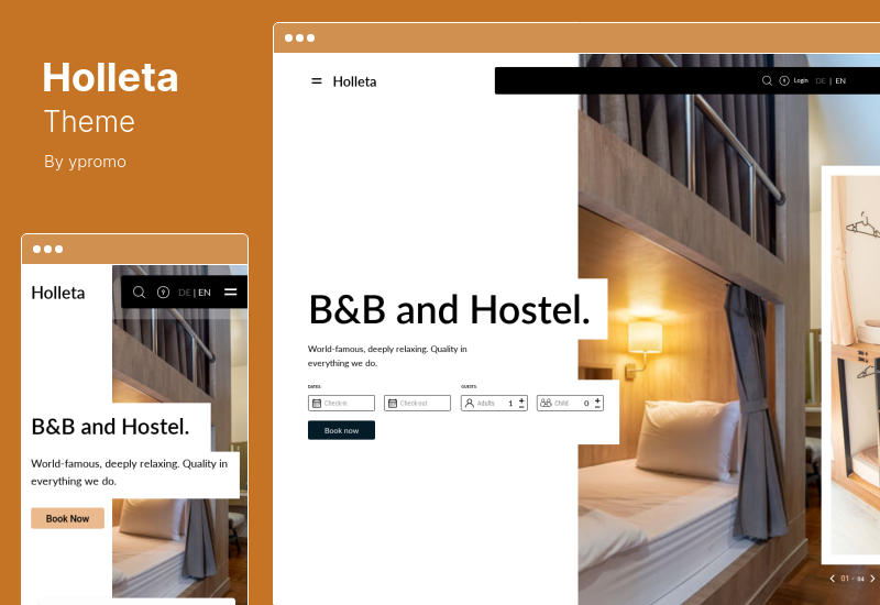 Holleta Theme - Hotel Booking WordPress Theme