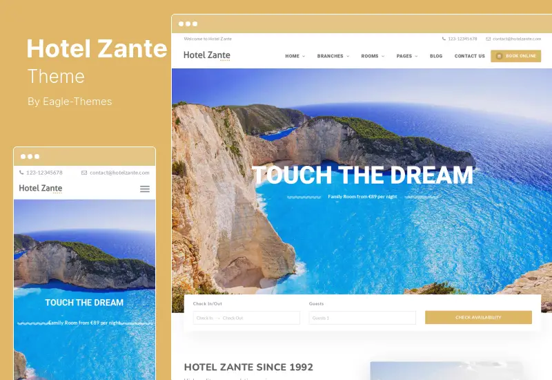 Hotel Zante Theme - Hotel Booking WordPress Theme