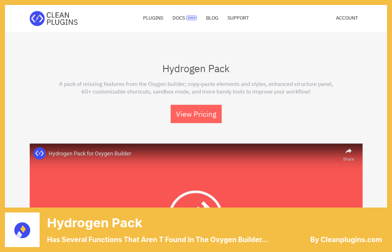 Hydrogen Pack Plugin - Has Several Functions That Aren T Found in The Oxygen Builder Core Plugin