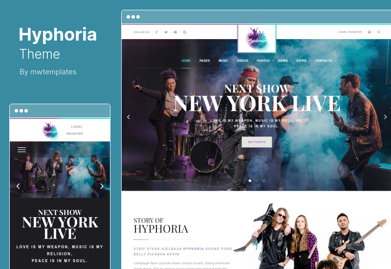 Hyphoria Theme - Rock Band WordPress Theme