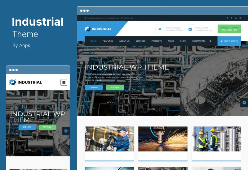 Industrial Theme - Factory Business WordPress Theme