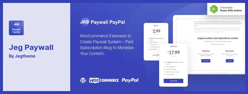 Jeg Paywall Plugin - A Content Subscriptions System with Paypal for WooCommerce