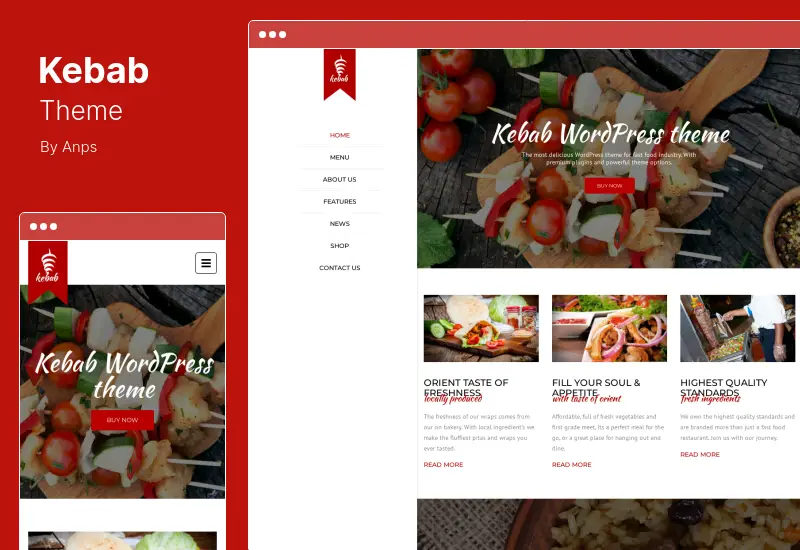 Kebab Theme - Restaurant, Fast Food WordPress Theme