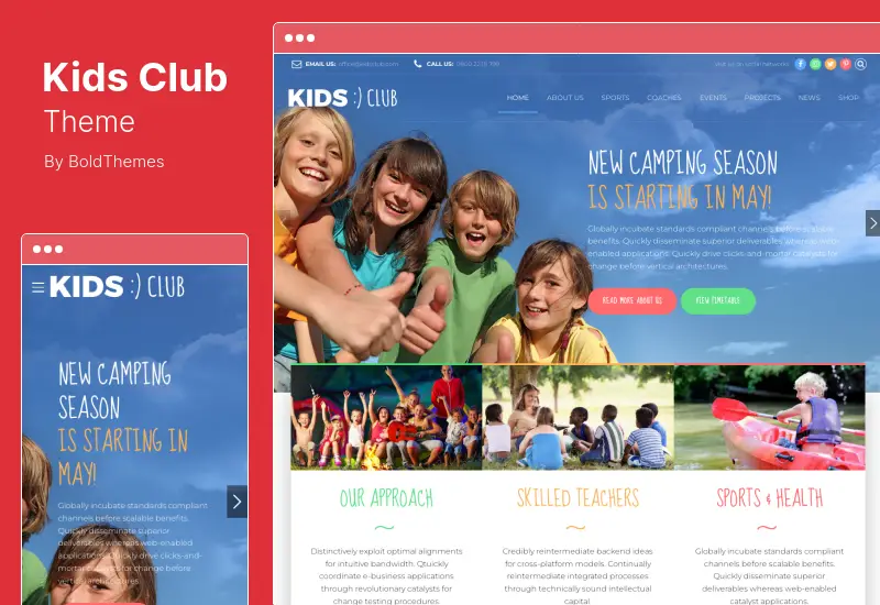 Kids Club Theme - Kindergarten and School Camp WordPress Theme