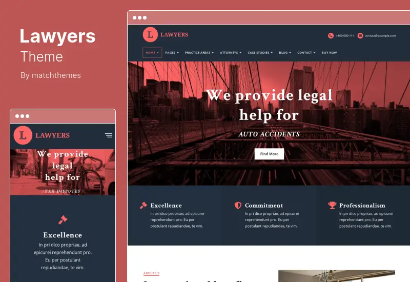 Lawyers Theme - Attorney Law Consulting WordPress Theme