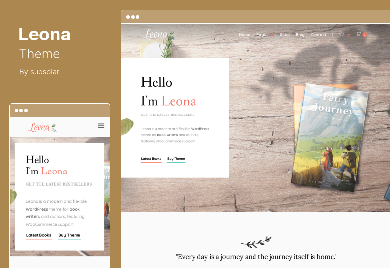 Leona Theme - WordPress Theme for Book Writers Authors