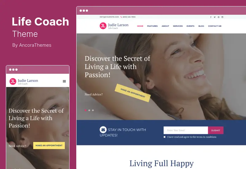 Life Coach Theme - Life Coach and Psychologist Personal WordPress Theme