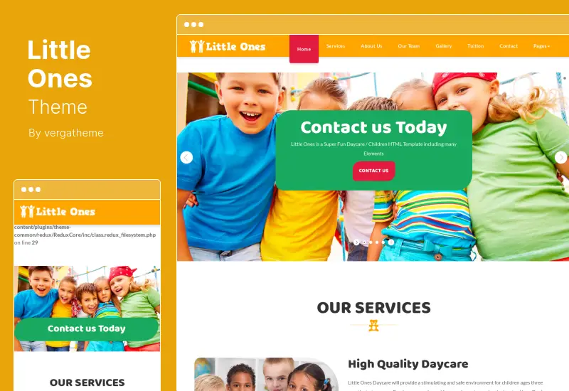 Little Ones Theme - One Page Children Daycare WordPress Theme