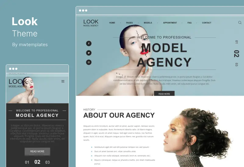 Look Theme - Fashion Model Portfolio WordPress Theme
